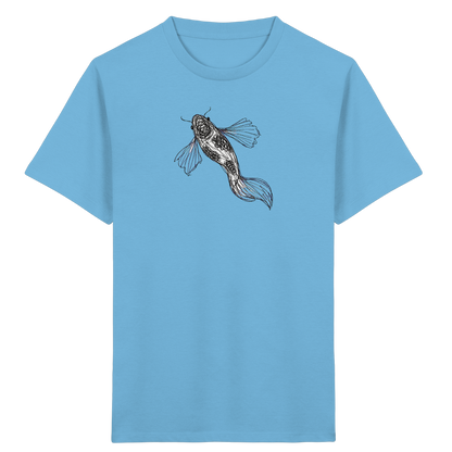 Koi von oben gezeichnet - Kinder Bio T-Shirt