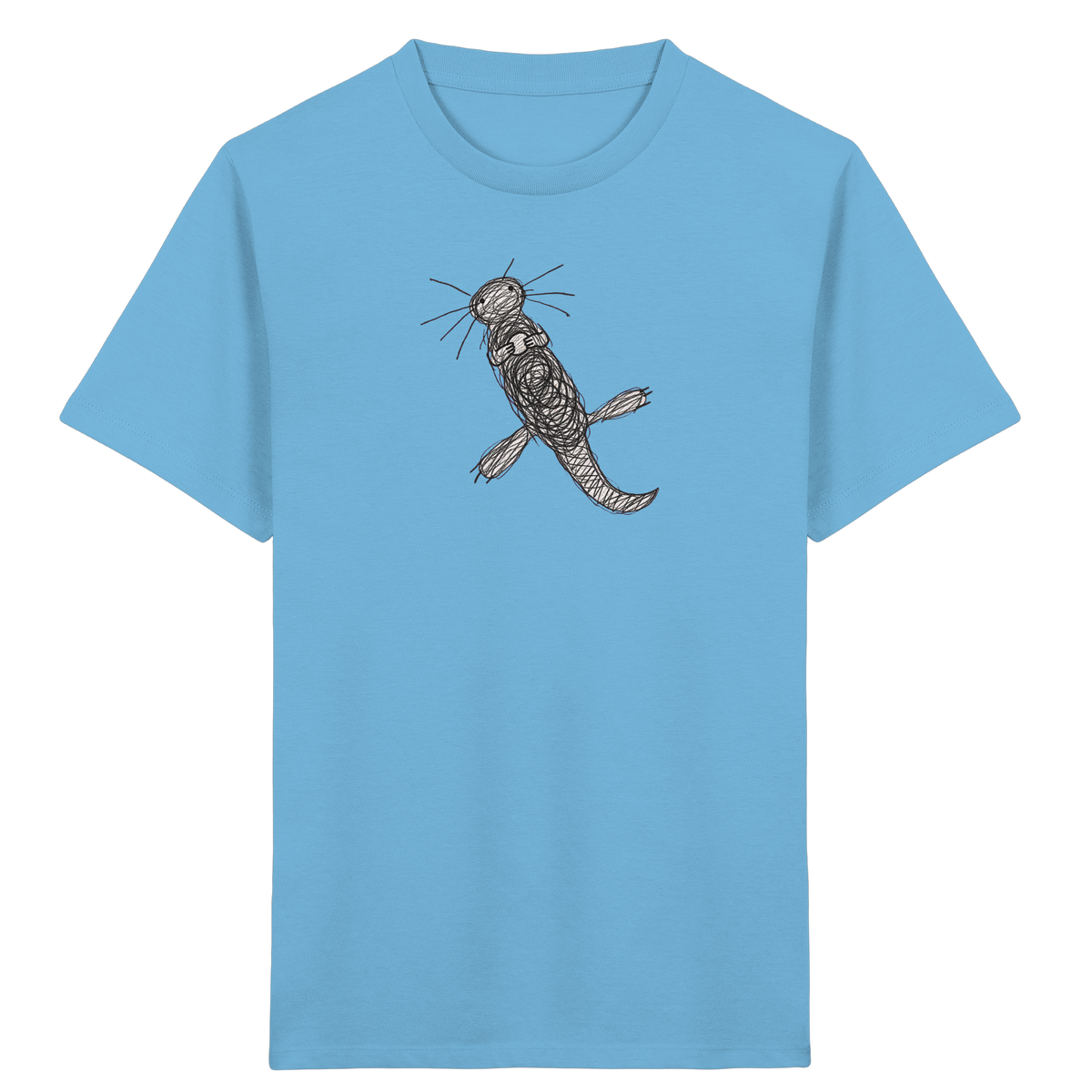 Otter von oben gezeichnet - Kinder Bio T-Shirt