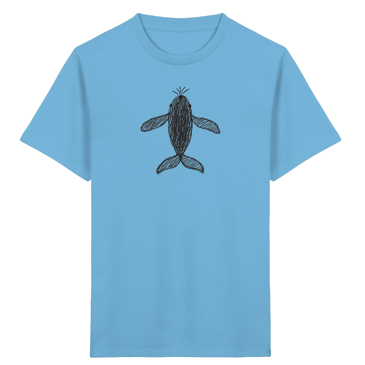 Wal von oben gezeichnet - Kinder Bio T-Shirt