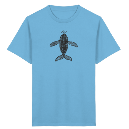 Wal von oben gezeichnet - Kinder Bio T-Shirt