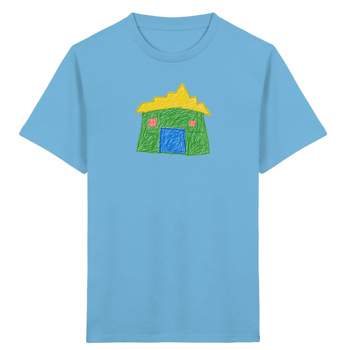 Grünes Haus mit Stufendach - Kinder Bio T-Shirt