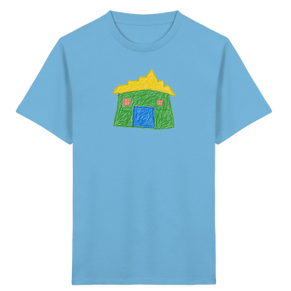 Grünes Haus mit Stufendach - Kinder Bio T-Shirt