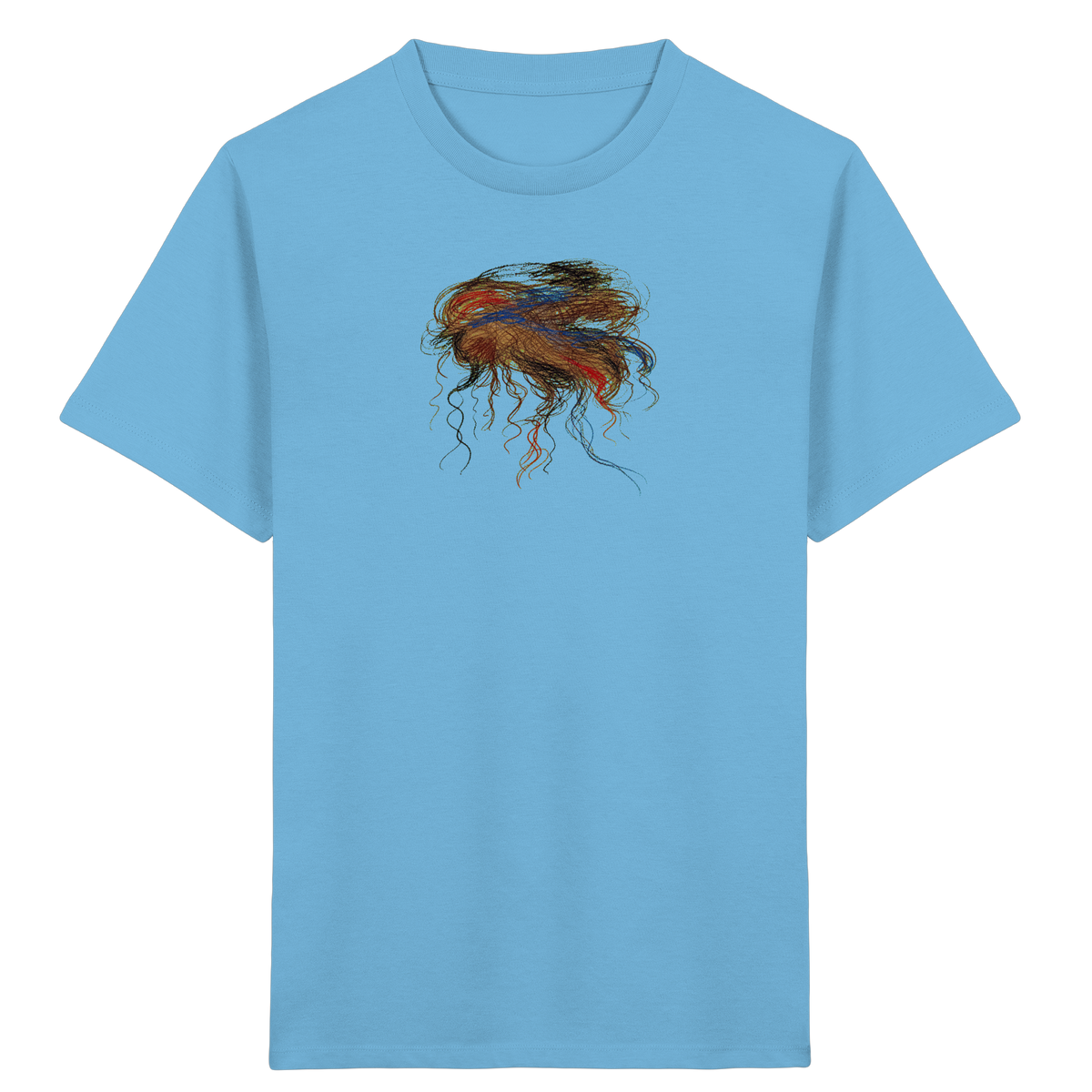 Aqua-Blue Kinder Bio T-Shirt mit abstraktem Quallen-Motiv