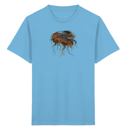 Aqua-Blue Kinder Bio T-Shirt mit abstraktem Quallen-Motiv