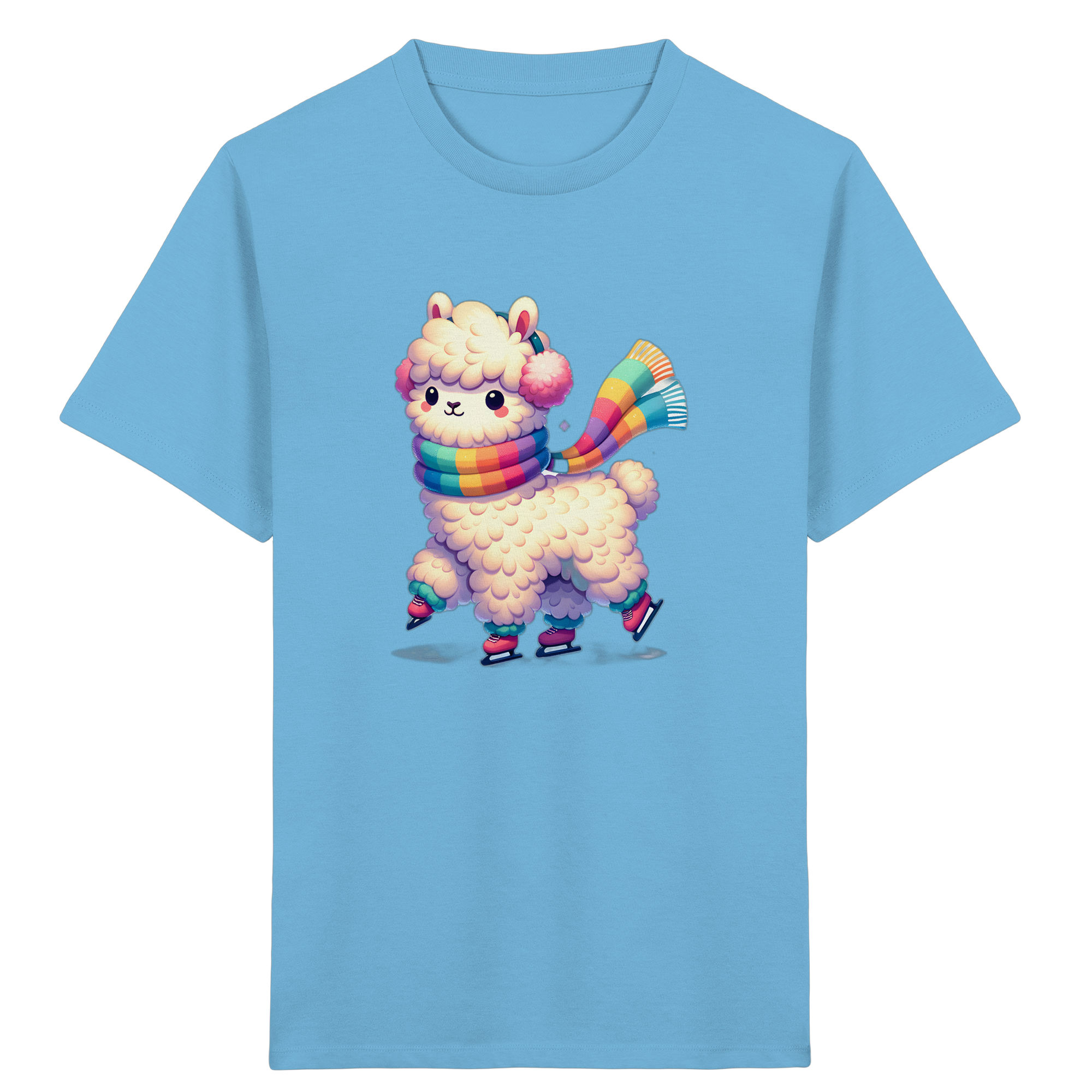 Alpaka auf Schlittschuhen – Kinder-T-Shirt