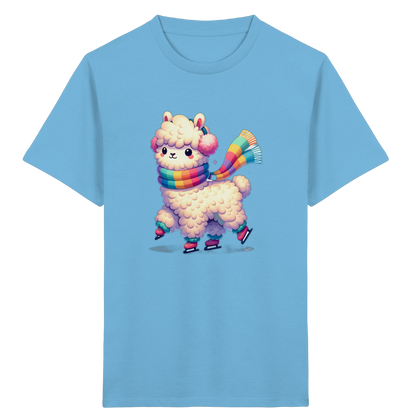Alpaka auf Schlittschuhen – Kinder Bio-T-Shirt