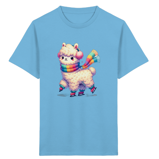 Alpaka auf Schlittschuhen – Kinder Bio-T-Shirt