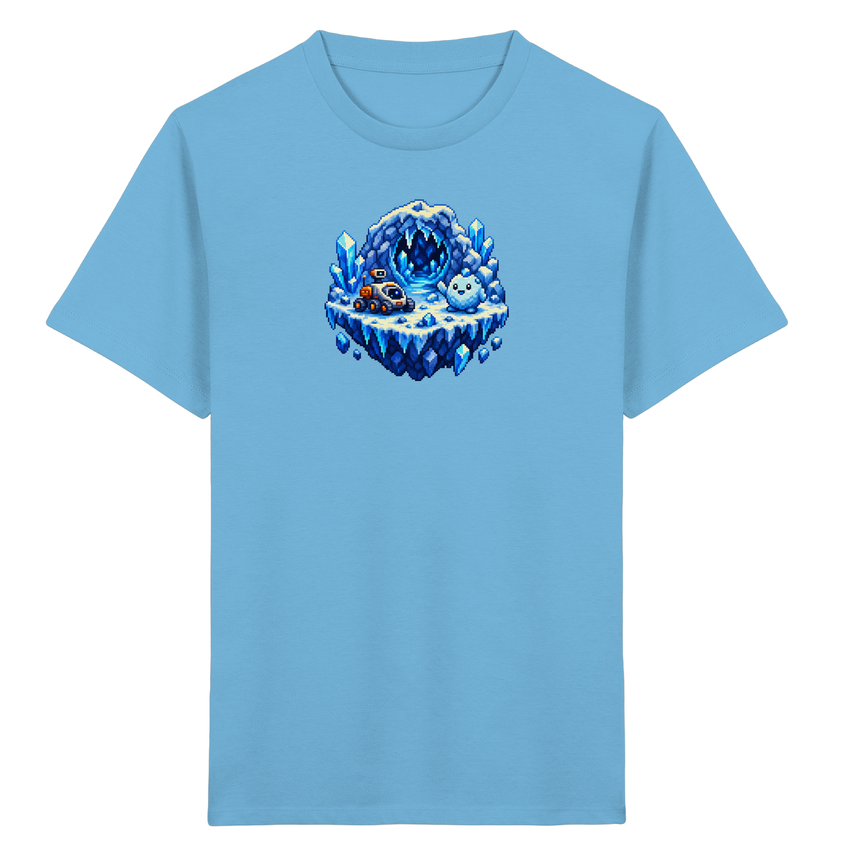 Abenteuerliches Pixel Eis-Geist T-Shirt - Kinder Bio T-Shirt