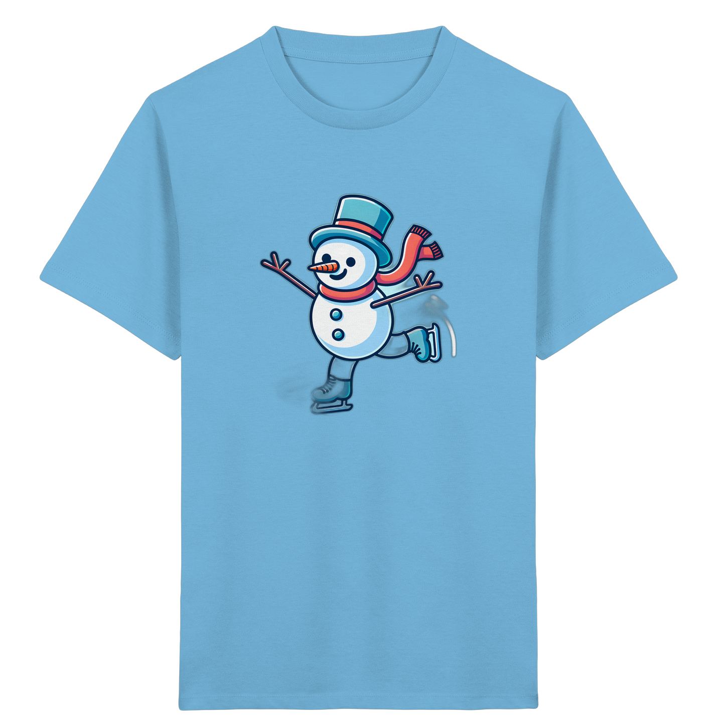 Schlittschuh laufender Schneemann: Winter Spaß Shirt