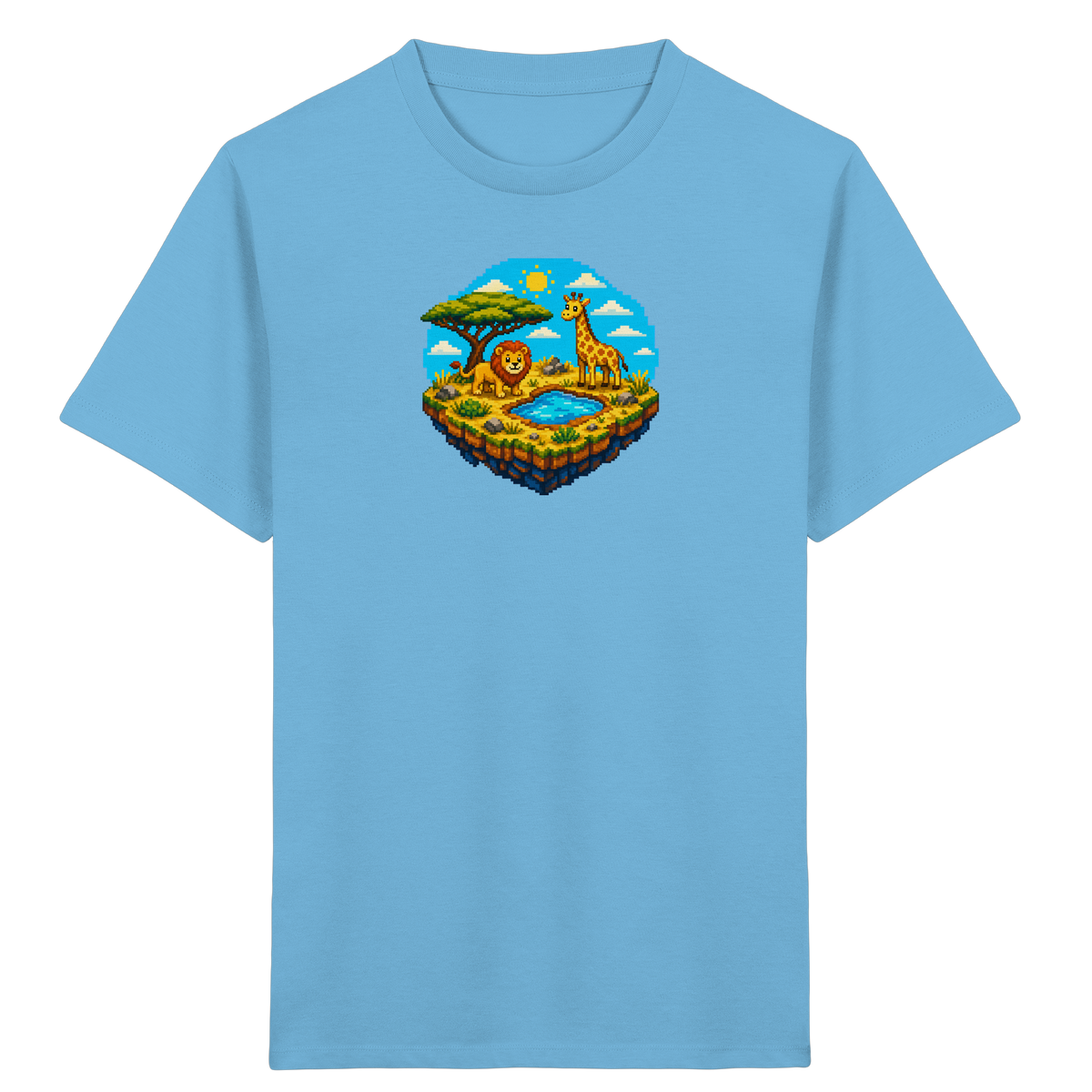 Verspieltes Pixel Safari T-Shirt Kinder - Kinder Bio T-Shirt