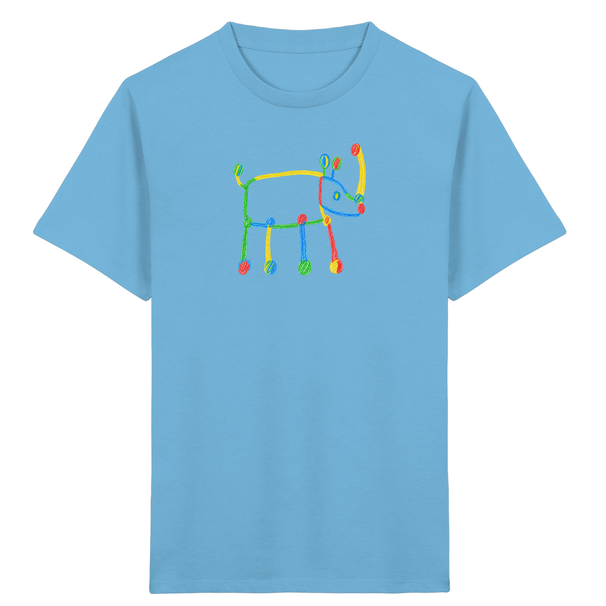 Buntes Farbpunkt Nashorn Shirt - Kinder Bio T-Shirt