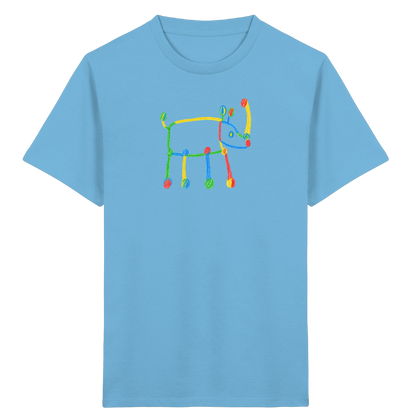 Buntes Farbpunkt Nashorn Shirt - Kinder Bio T-Shirt