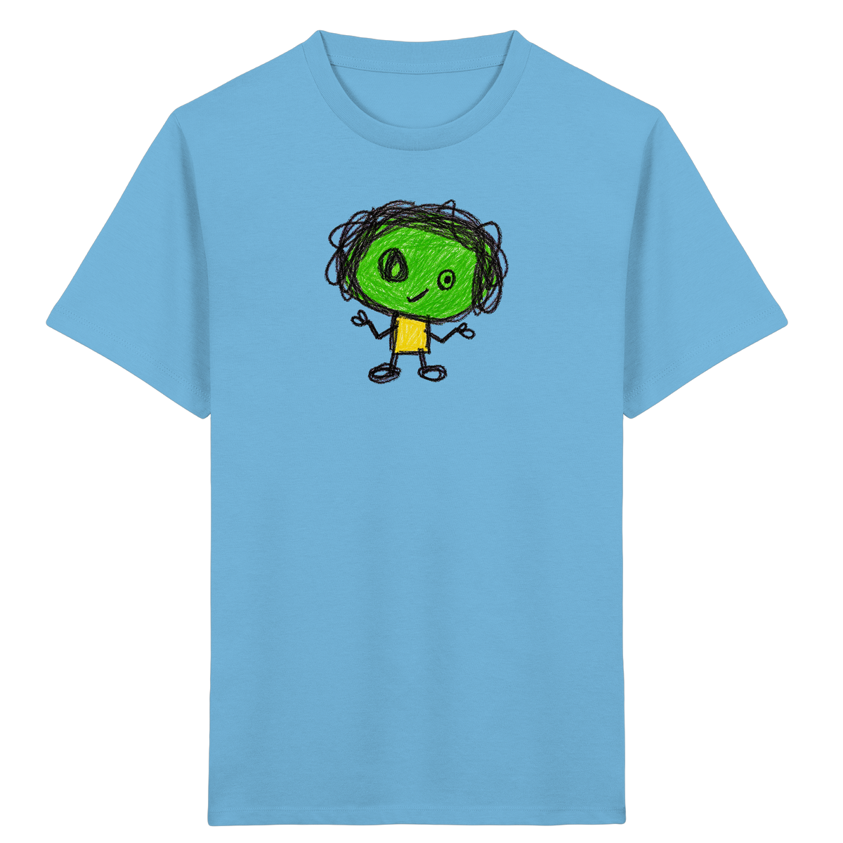 Kritzelkopf mit Zopfkranz - Kinder Bio T-Shirt