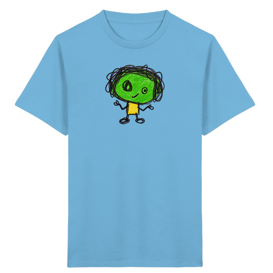 Kritzelkopf mit Zopfkranz - Kinder Bio T-Shirt