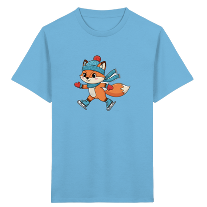 Fuchs auf Schlittschuhen – Kinder Bio-T-Shirt