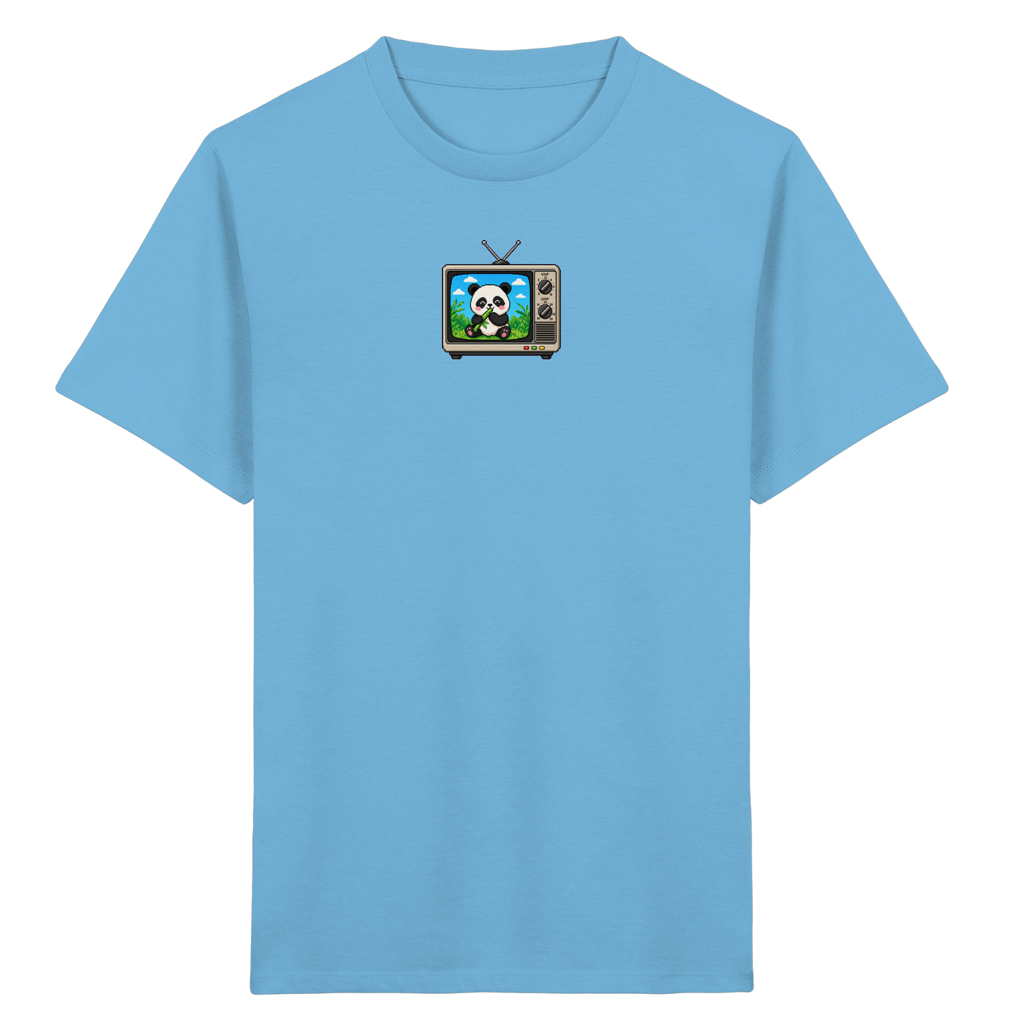 Pixel Panda Fernsehen: Retro Kinder T-Shirt - Kinder Bio T-Shirt