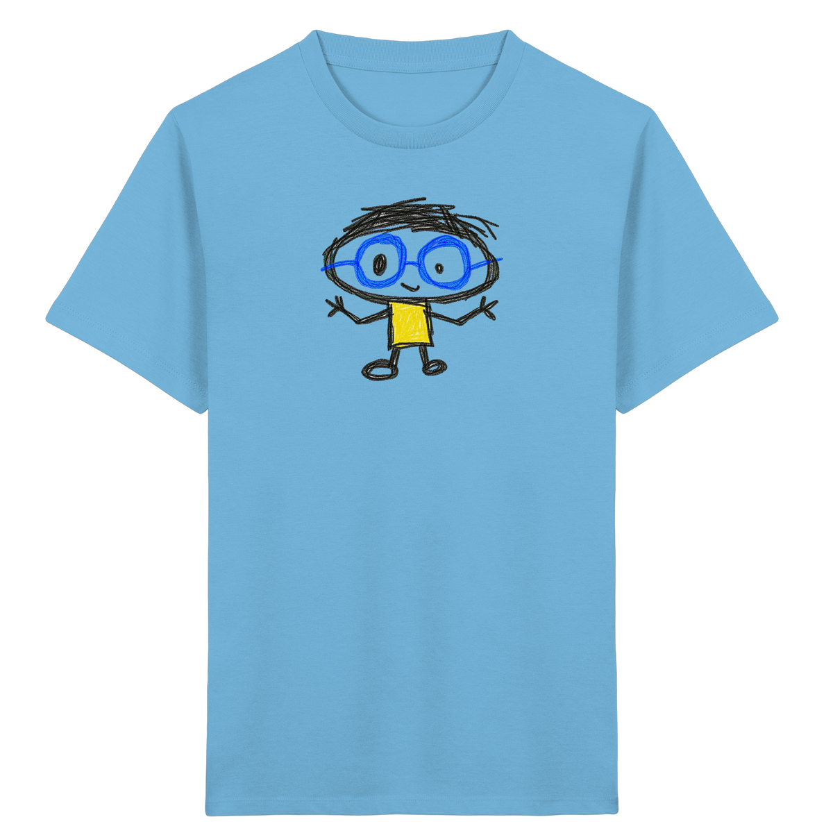 Kritzelkopf mit Riesenbrille - Kinder Bio T-Shirt