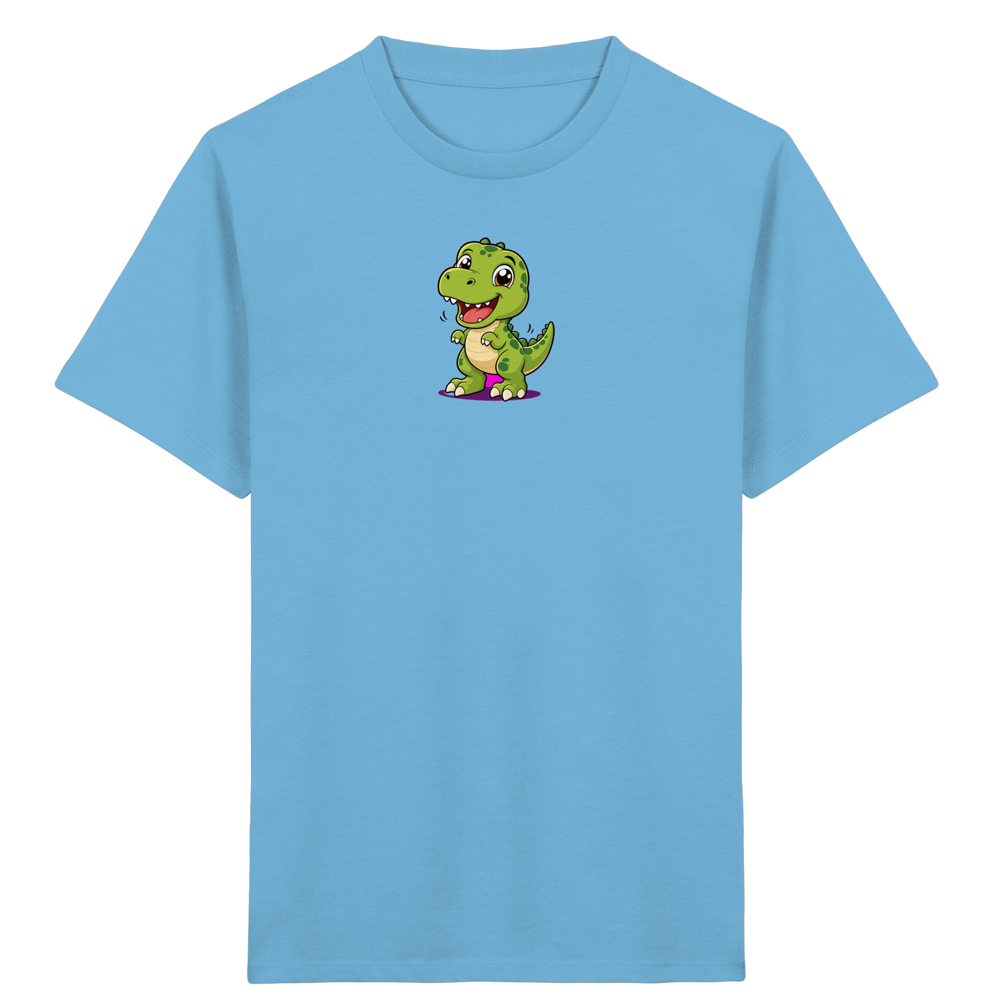 Fröhlicher Dino mit rosa Füßen Kinder T-Shirt - Kinder Bio T-Shirt