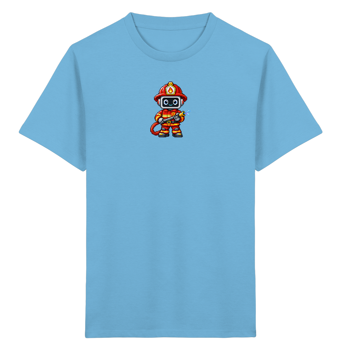 Pixel-Feuerwehrmann: Roboter-Action-T-Shirt - Kinder T-Shirt