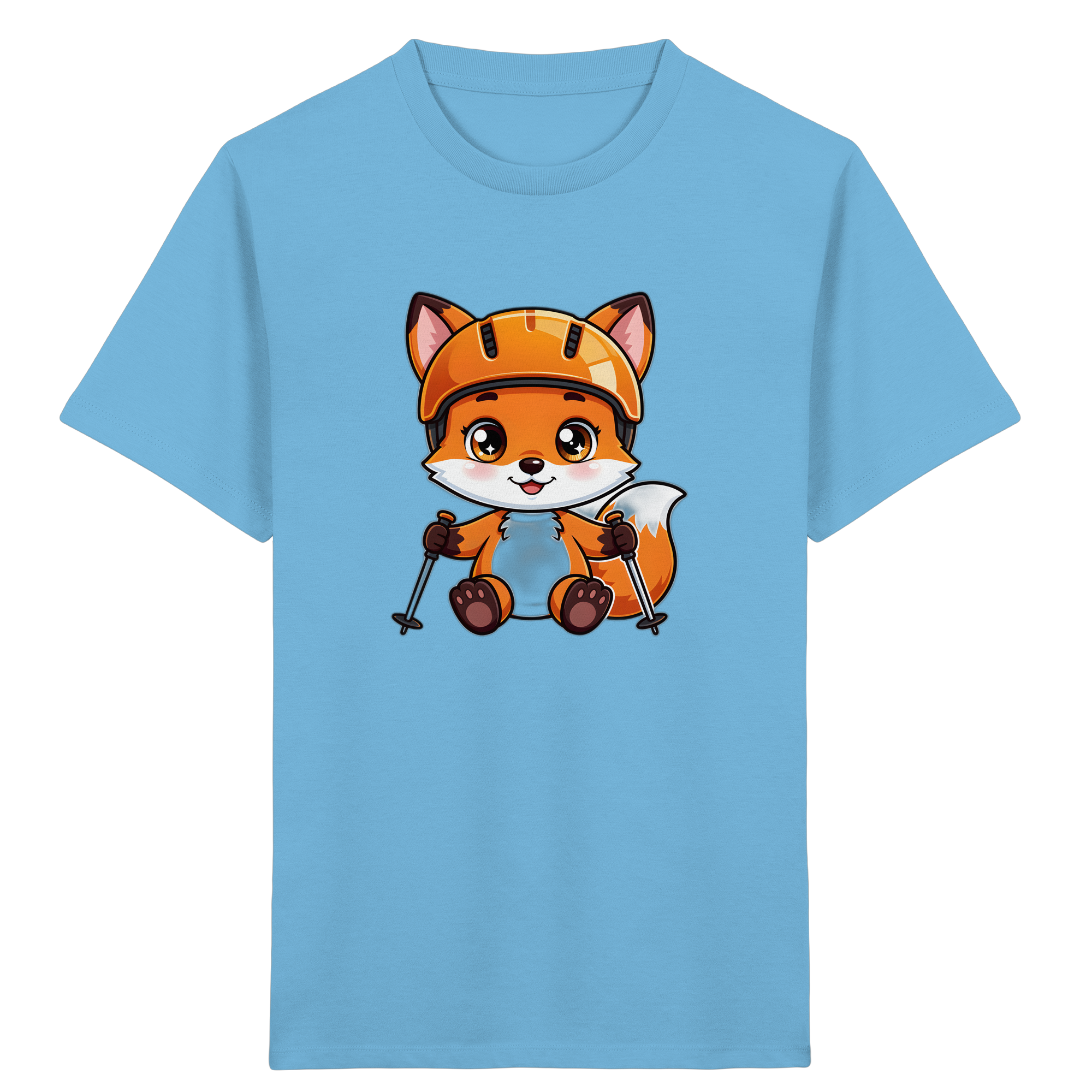 Fuchs auf Skiern Kinder-T-Shirt
