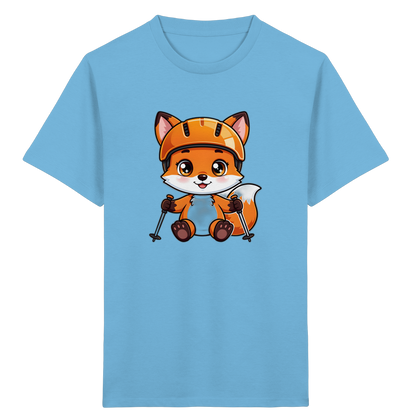 Fuchs auf Skiern – Kinder Bio-T-Shirt