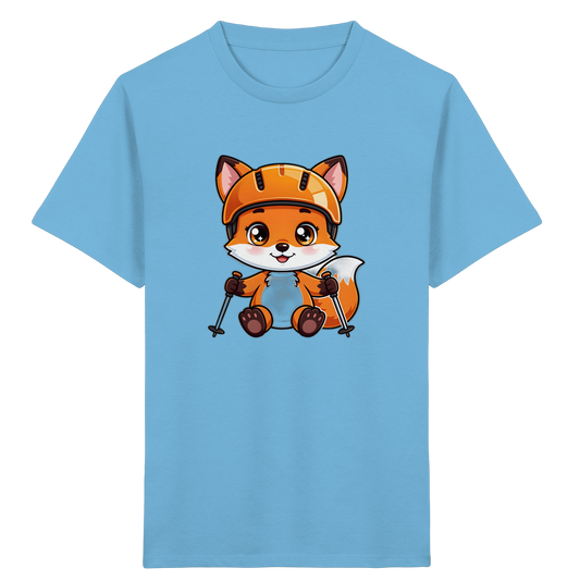 Fuchs auf Skiern – Kinder Bio-T-Shirt