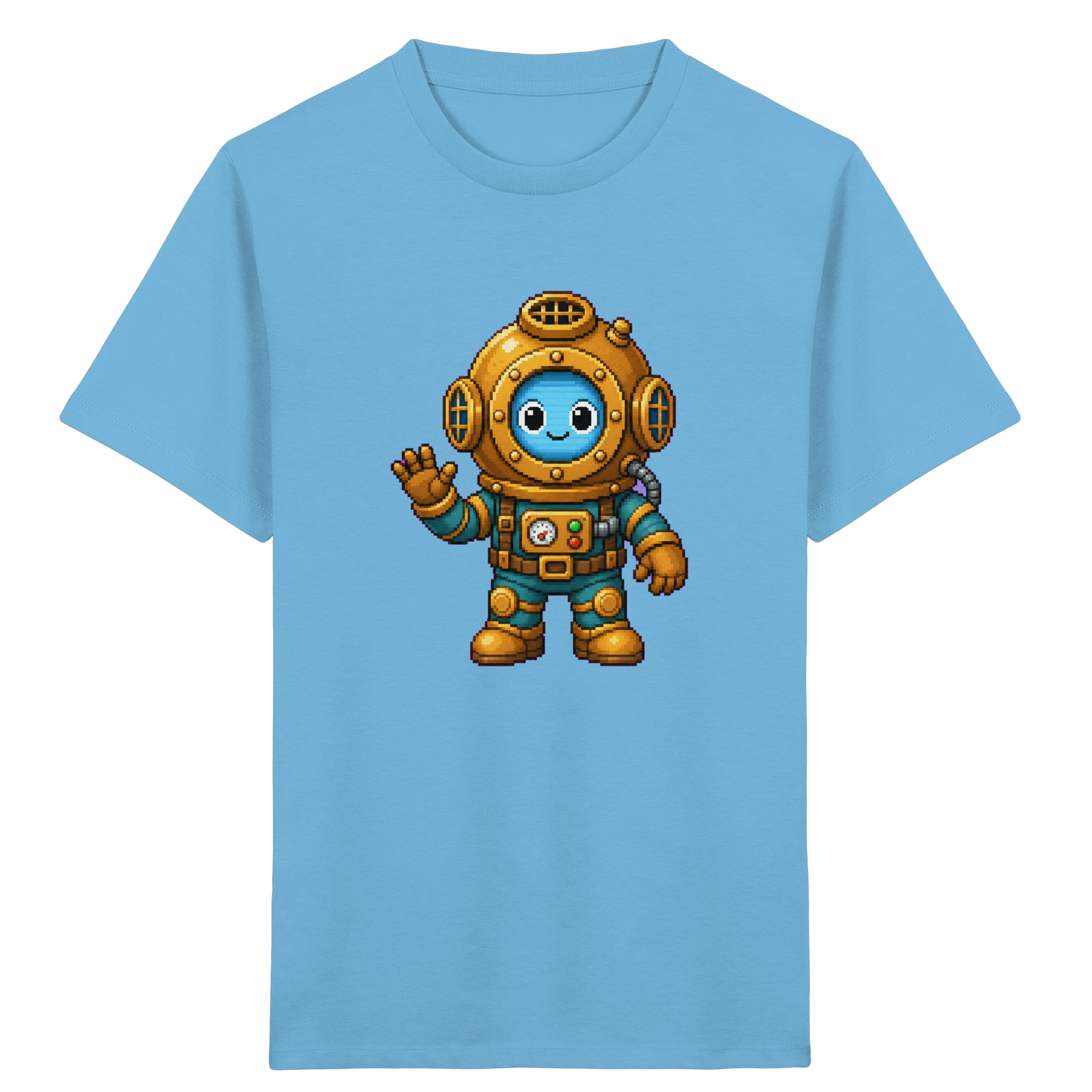 Pixel-Taucher: Goldener Helm Kinder T-Shirt - Kinder T-Shirt