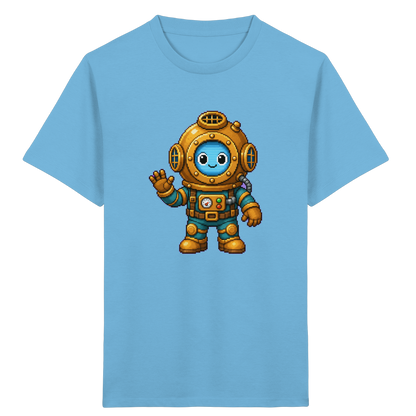 Pixel-Taucher: Goldener Helm Kinder T-Shirt - Kinder Bio T-Shirt