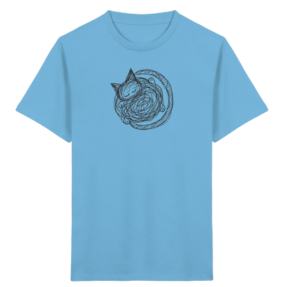Schlafende Kritzel Katze - Kinder Bio T-Shirt