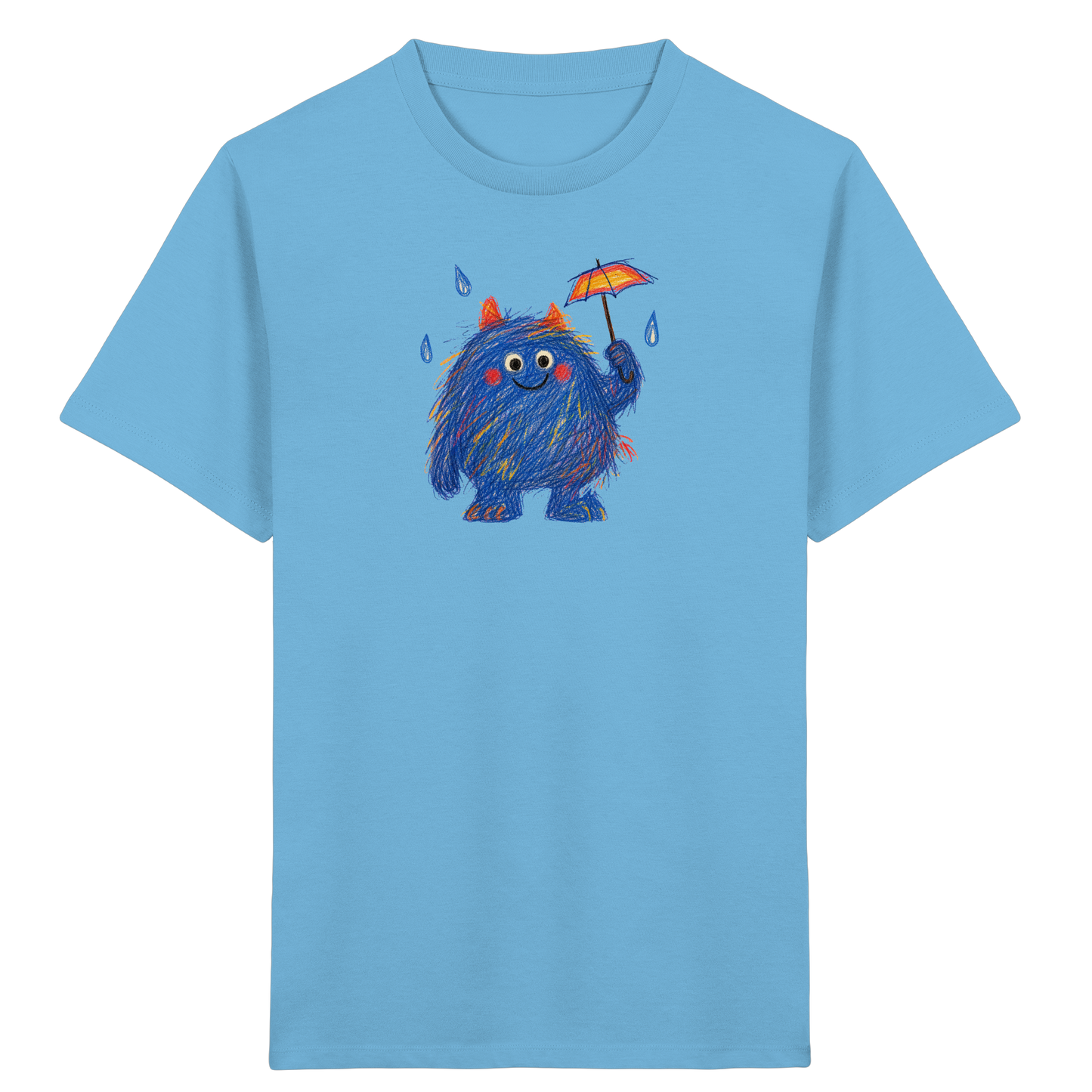 Regenschirmzottel im Regen - Kinder Bio T-Shirt