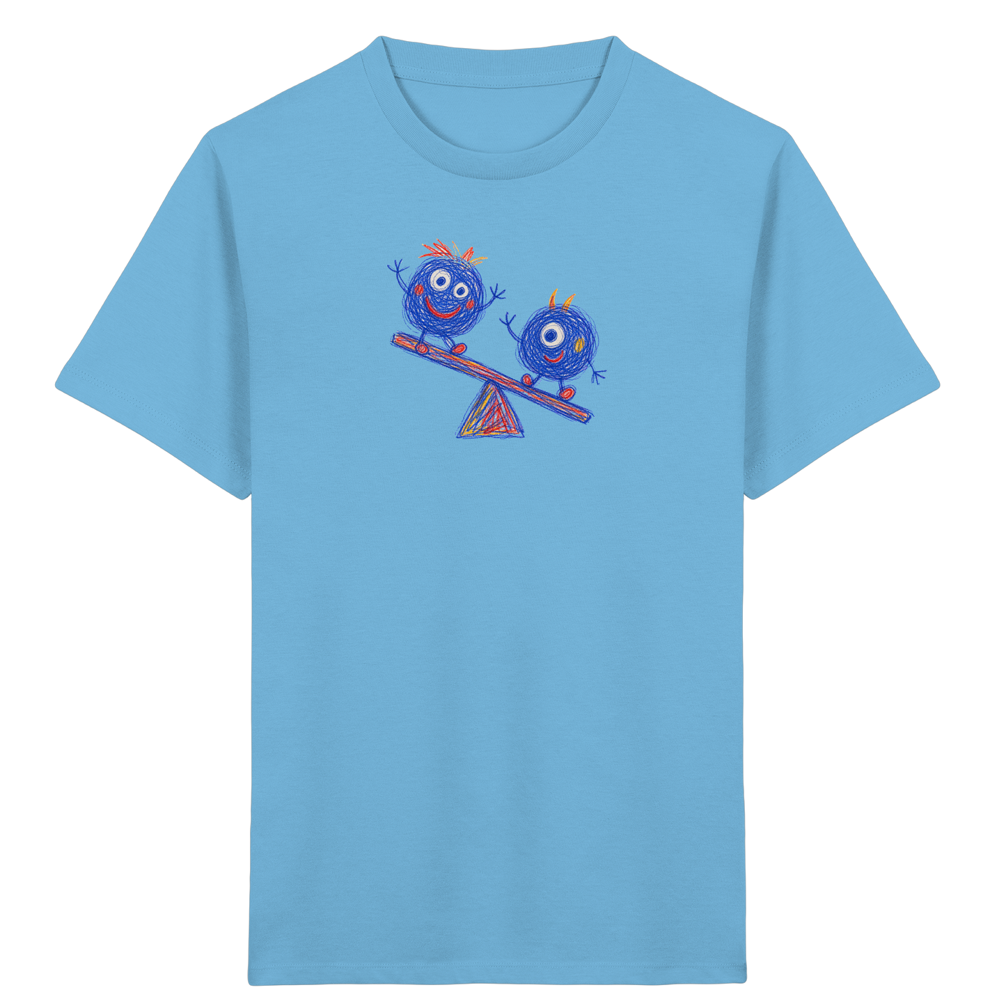Wippenwuschel auf der Wippe - Kinder Bio T-Shirt