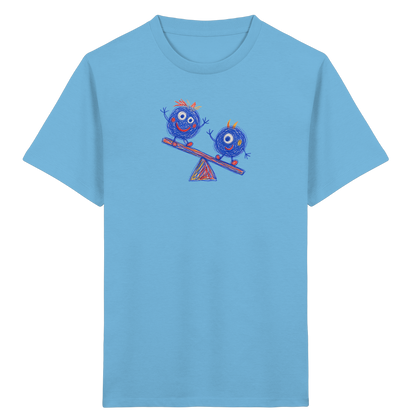 Wippenwuschel auf der Wippe - Kinder Bio T-Shirt