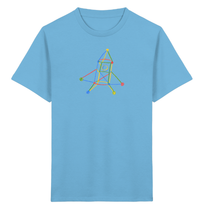 Bunte Rakete mit Farbpunkten - Kinder Bio T-Shirt