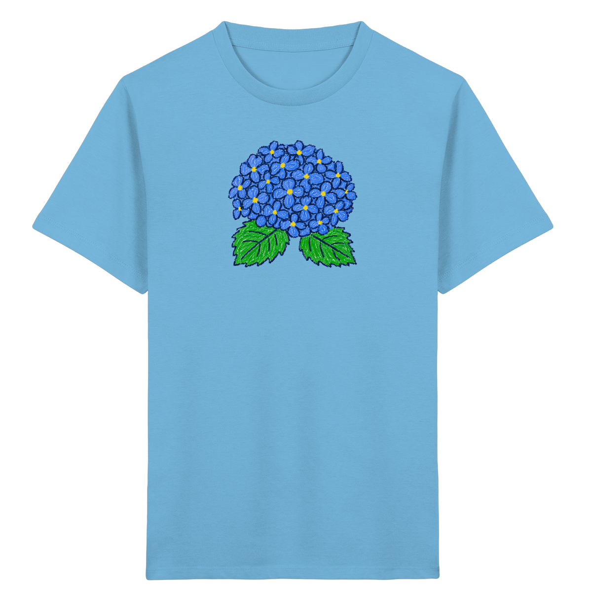 Kritzel Hortensie Kinder Shirt - Kinder Bio T-Shirt