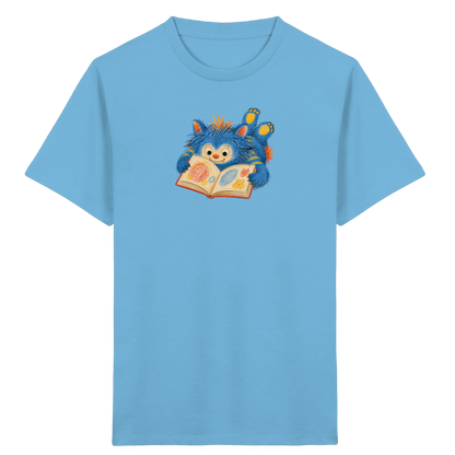 Bücherwurm Monster liest Bilderbuch - Kinder Bio T-Shirt