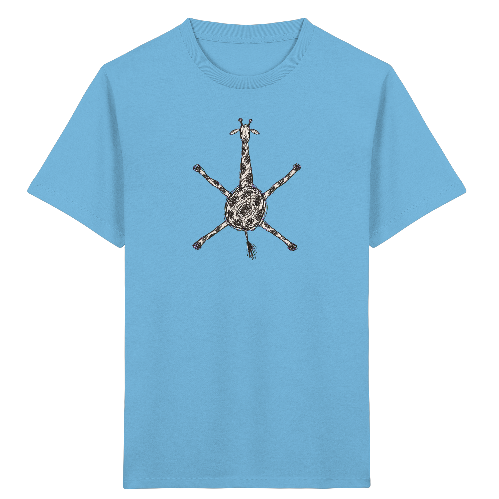 Giraffe von oben – Kinder-T-Shirt