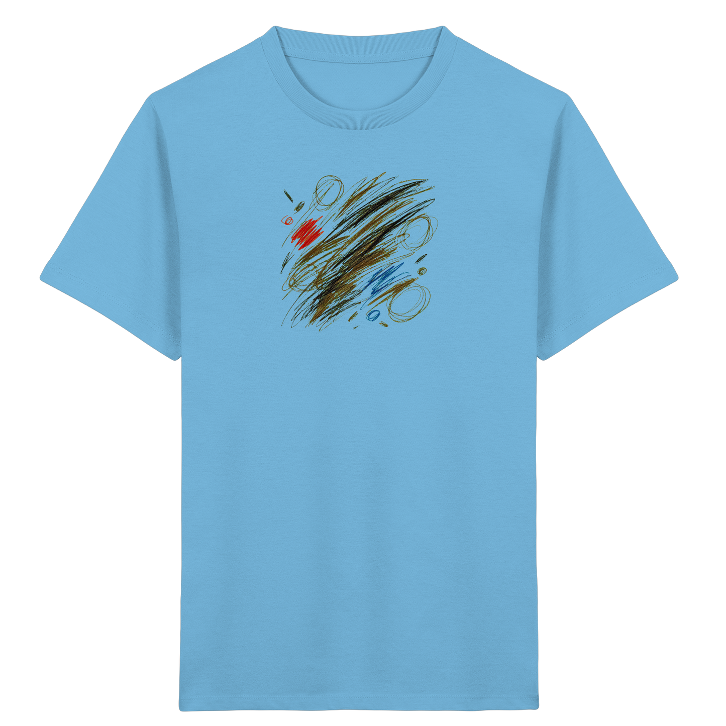 Künstlerisches T-Shirt mit Kritzelgrafik Design - Kinder Bio T-Shirt