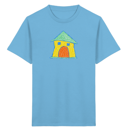 Gelbes Torhaus mit Mintdach - Kinder Bio T-Shirt