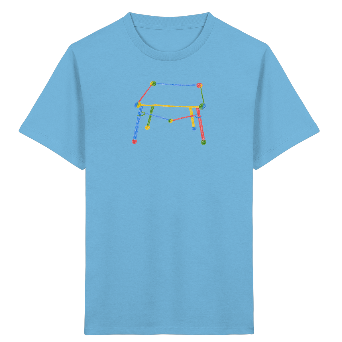 Bunter Kritzel Tisch - Kinder Bio T-Shirt
