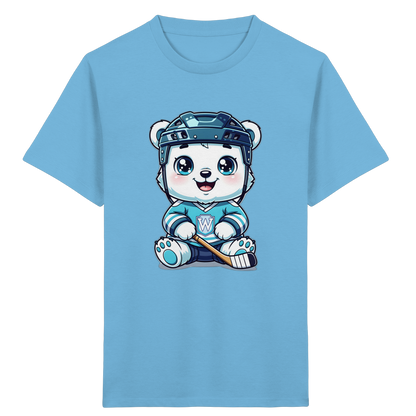 Eisbär mit Eishockeyausrüstung Kinder T-Shirt