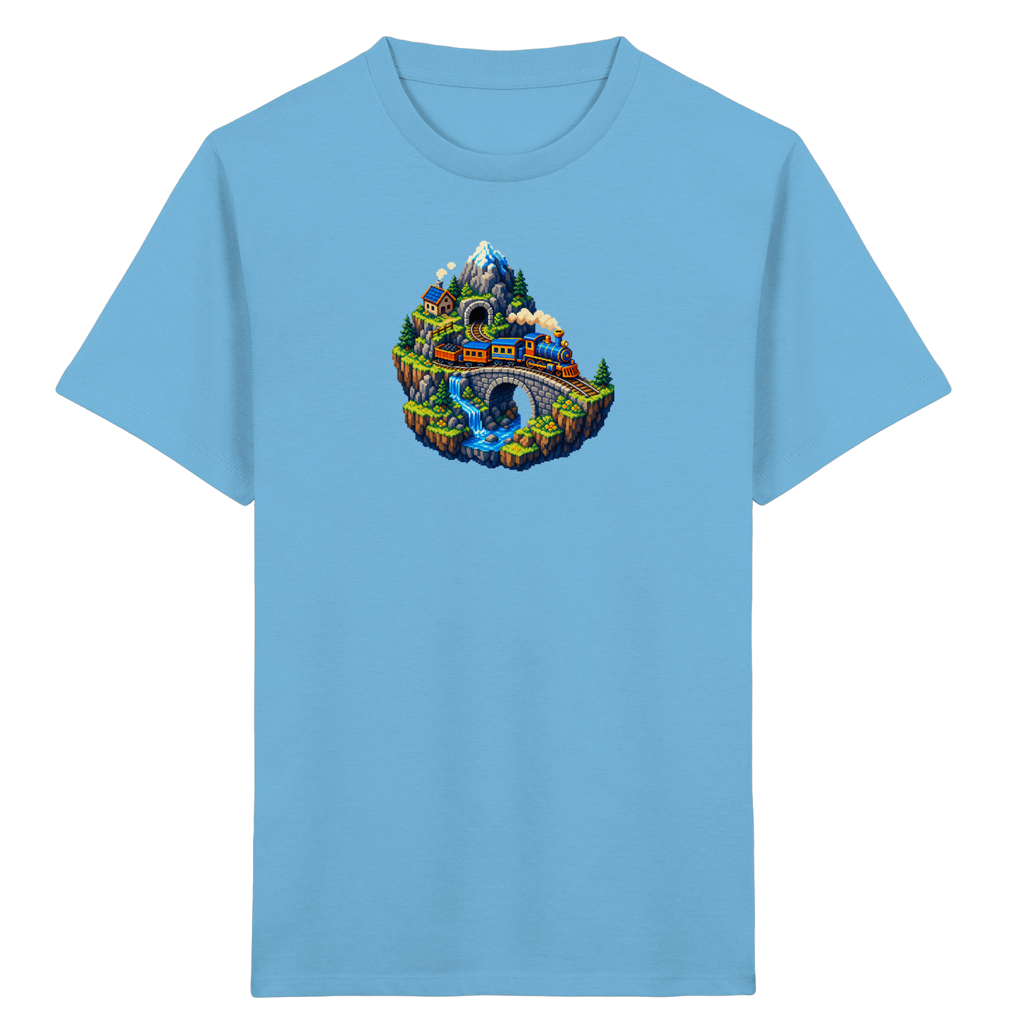 Retro Pixel Zug Abenteuer Shirt - Kinder Bio T-Shirt