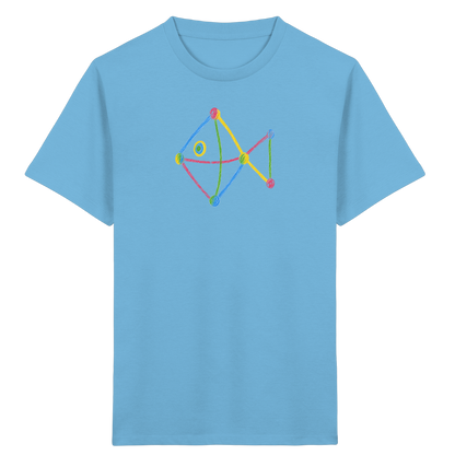 Farbpunkt Fisch Kinderzeichnung - Kinder Bio T-Shirt