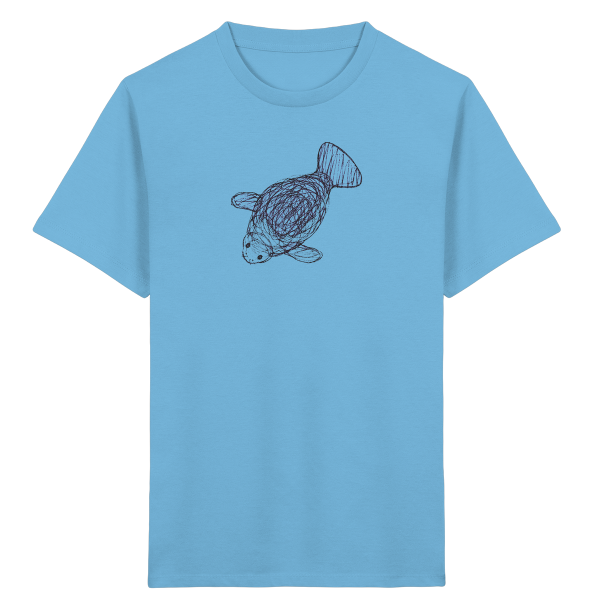 Seekuh von oben gezeichnet - Kinder Bio T-Shirt