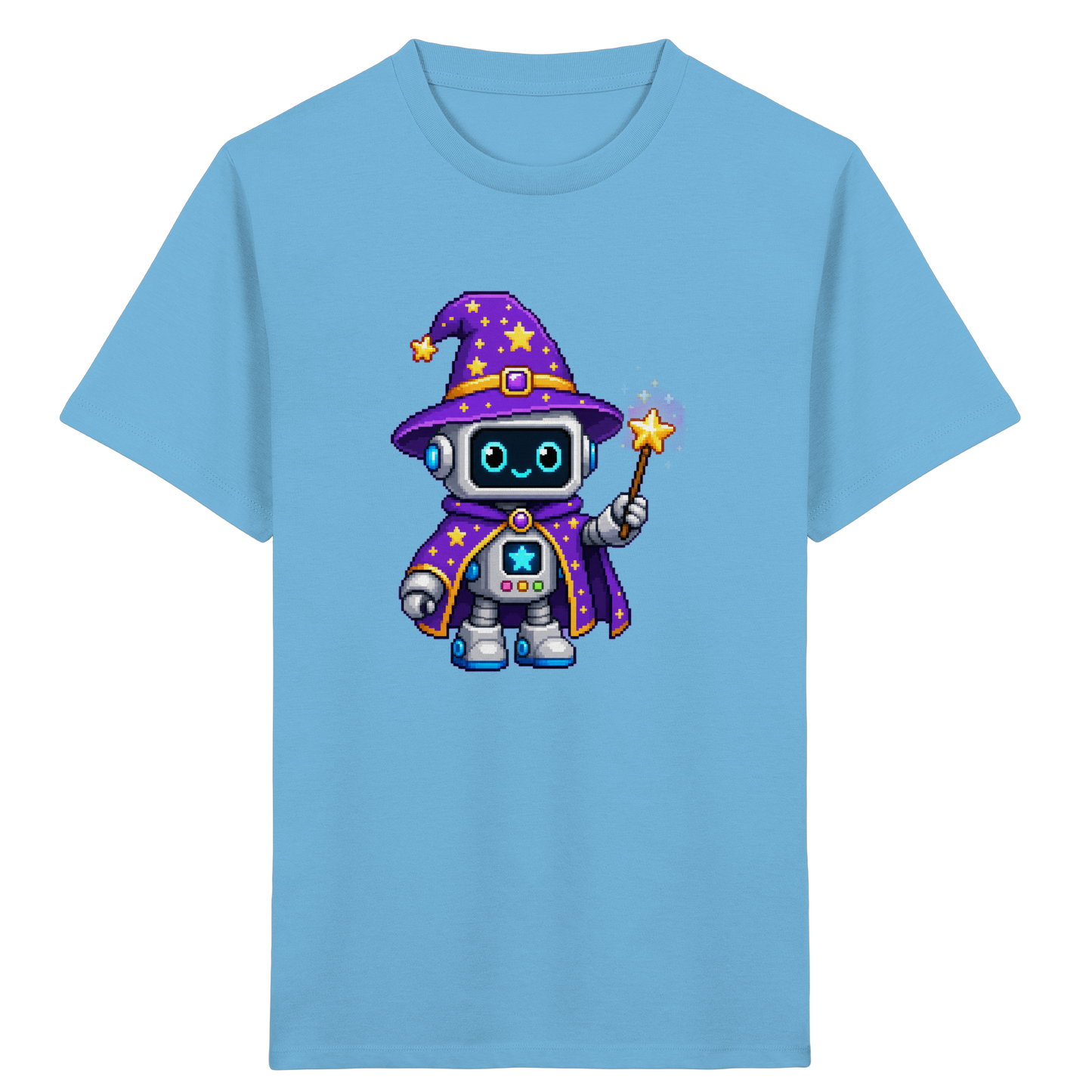 Pixel Roboter Zauberer T-Shirt: Magischer Spaß - Kinder T-Shirt