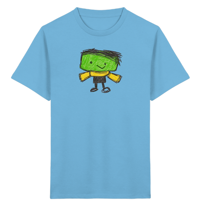 Kritzelkopf mit gelbem Schal - Kinder Bio T-Shirt