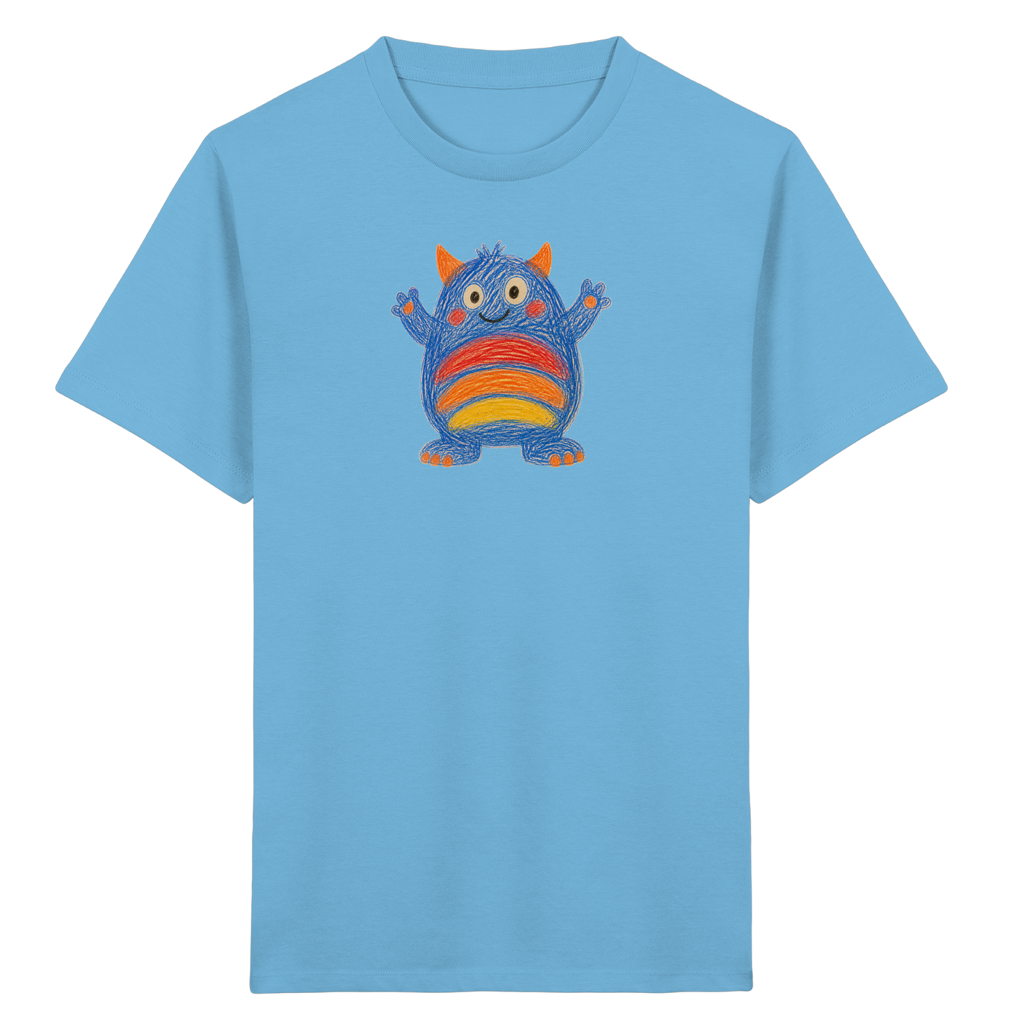 Regenbogenbauch Monster T-Shirt - Kinder Bio T-Shirt