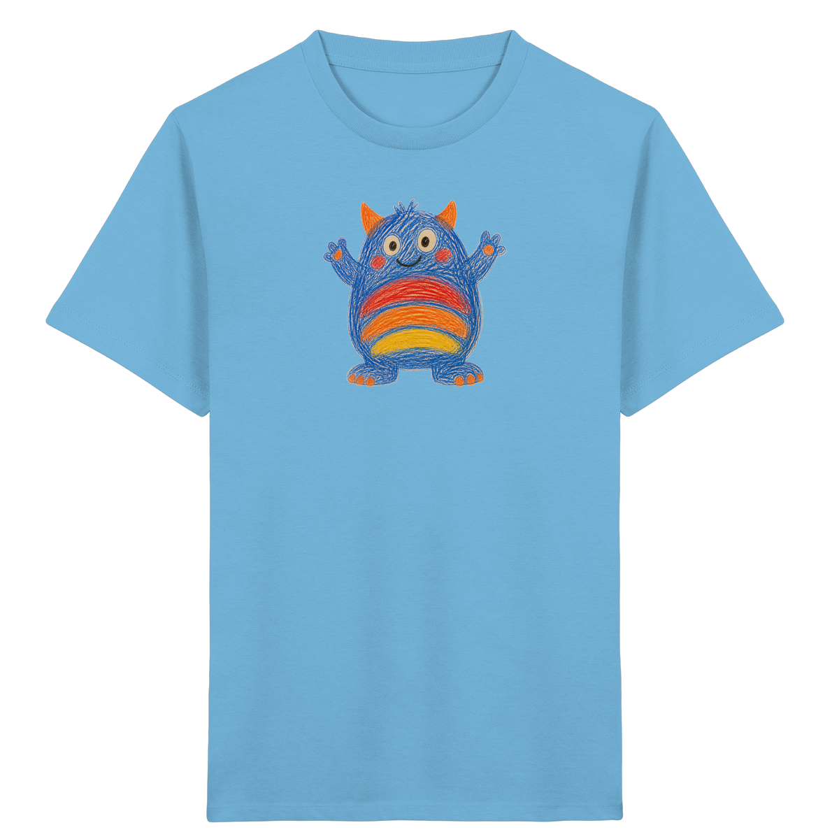 Regenbogenbauch Monster T-Shirt - Kinder Bio T-Shirt