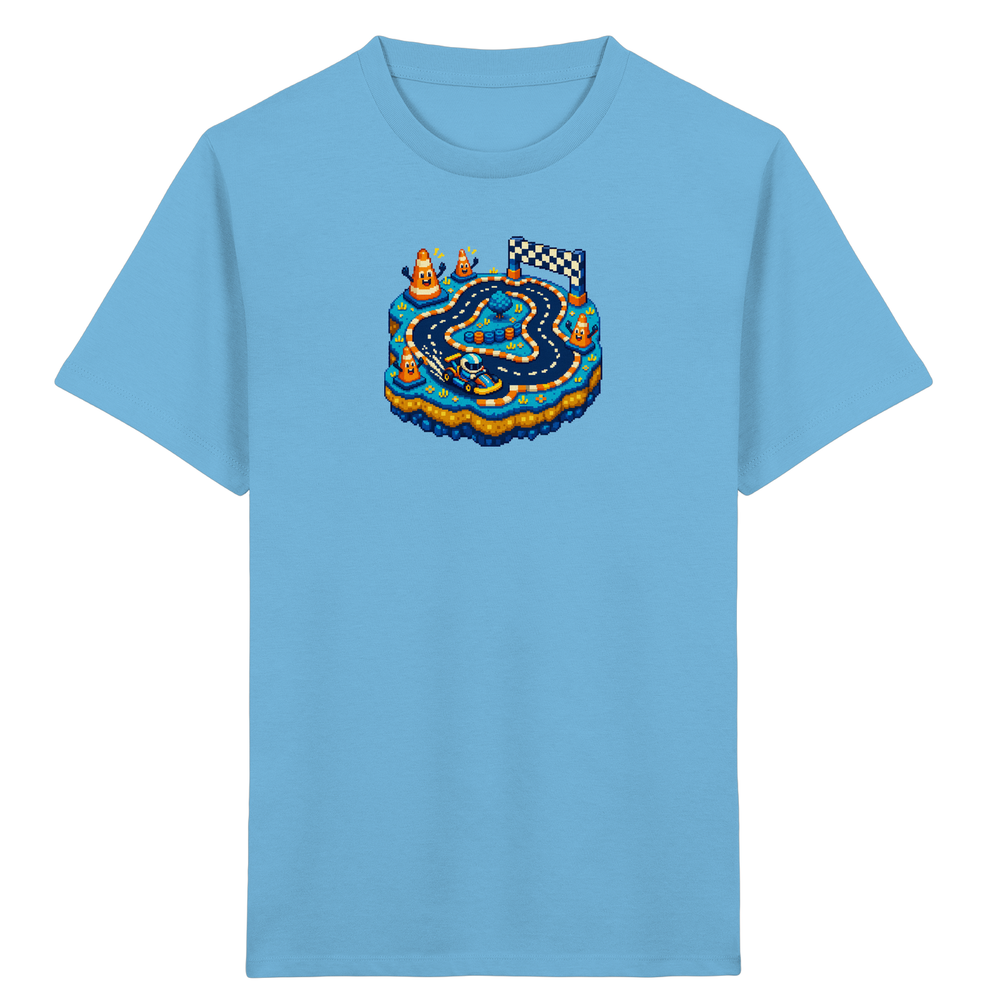 Cooles Pixel Go-Kart Rennshirt - Kinder Bio T-Shirt