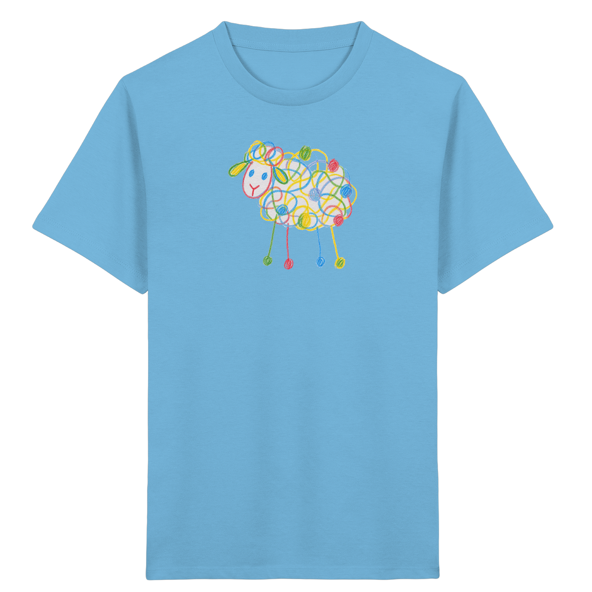 Buntes Farbpunkt-Schaf Shirt - Kinder Bio T-Shirt