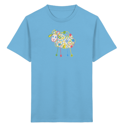 Buntes Farbpunkt-Schaf Shirt - Kinder Bio T-Shirt